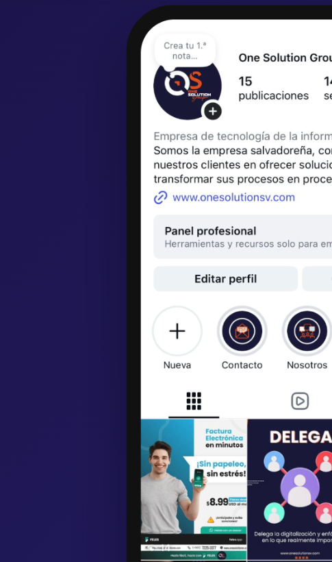 Perfil de Instagram de One Solution